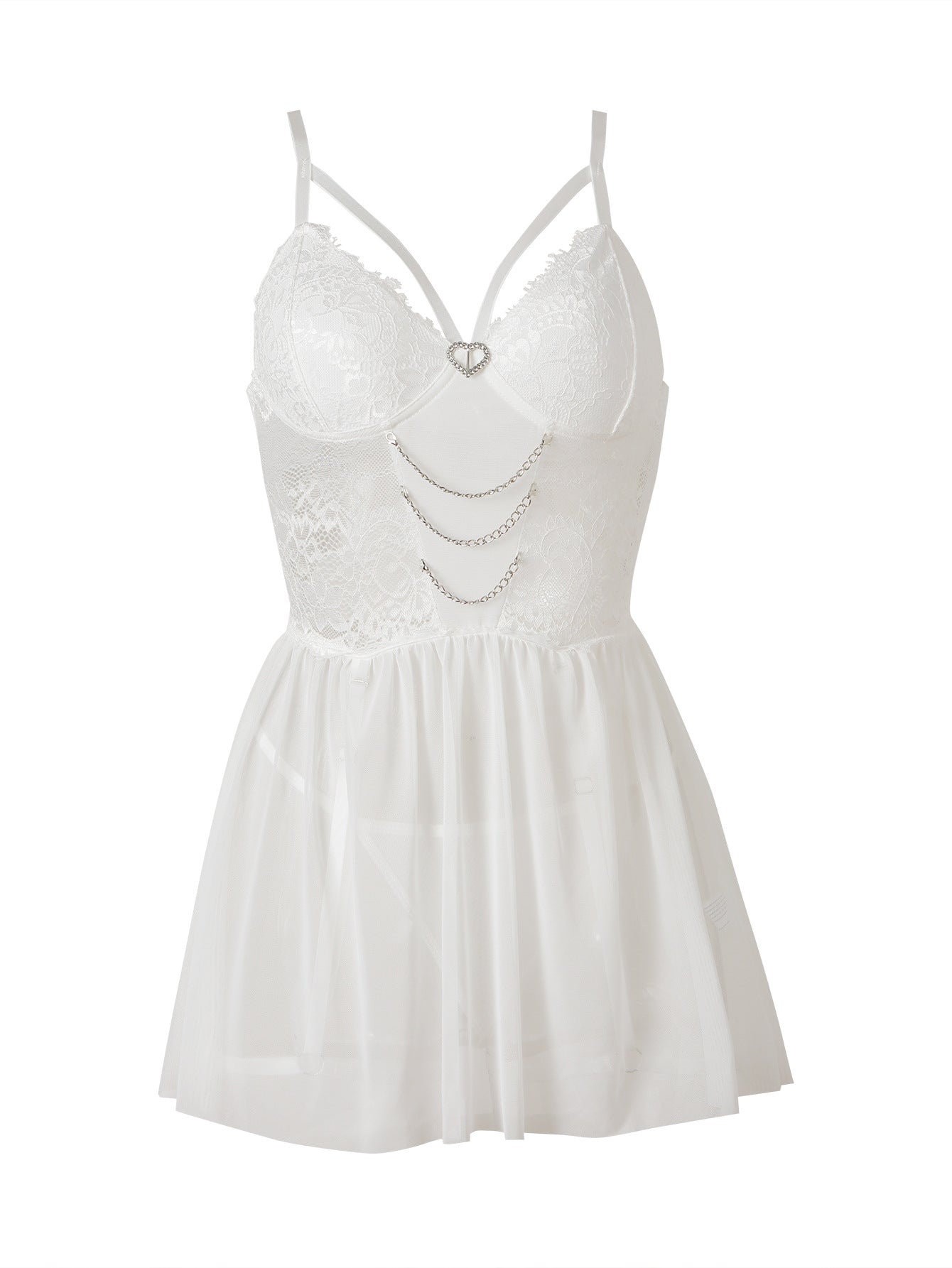 Ensemble Babydoll - string et porte-jarretelle assortis
