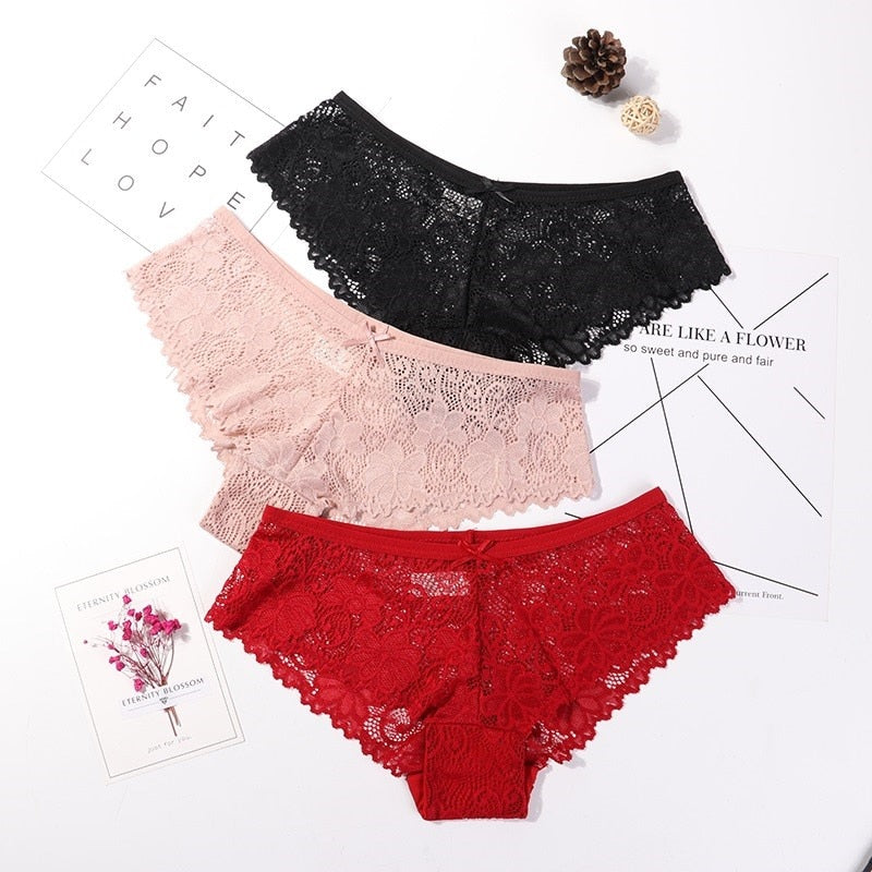 Pack de 3 panties en dentelle