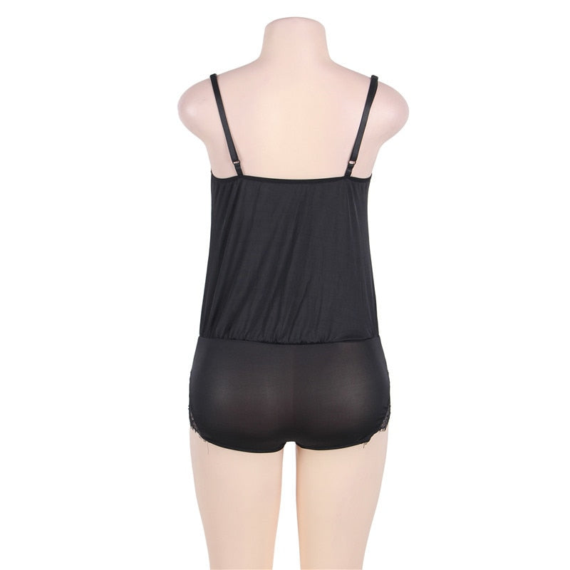 Nuisette shorty Grande Taille noir