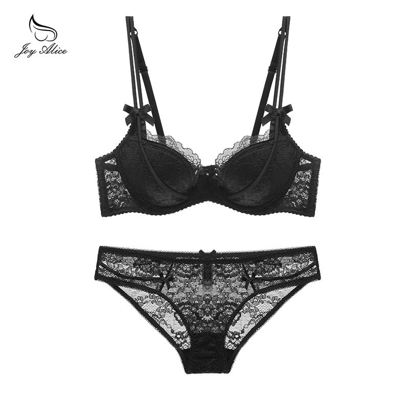 Ensemble Soutien-gorge en dentelle ajustable - push-up - Bonnet A/C - slip assorti