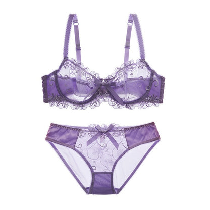 Soutien-gorge ultra fin en dentelle, bas assorti