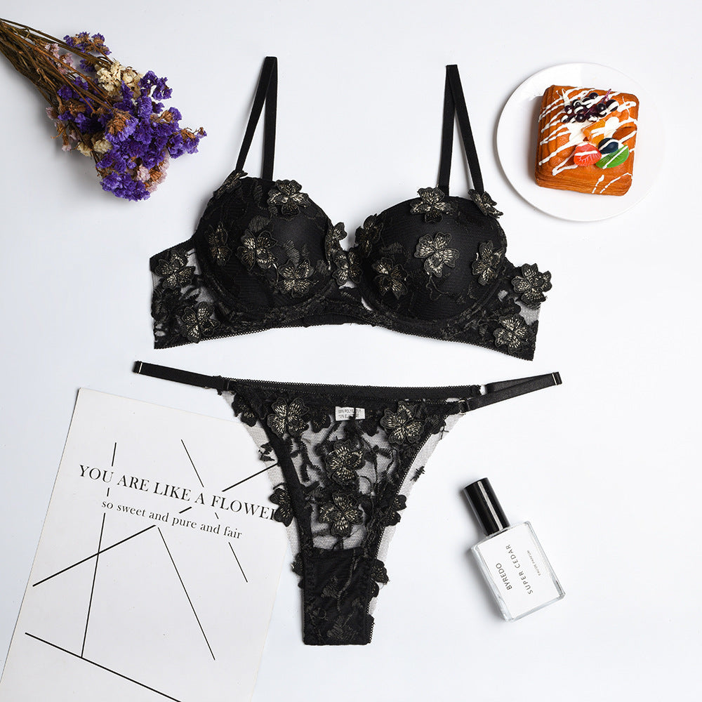 Ensemble soutien-gorge et string - dentelle florale