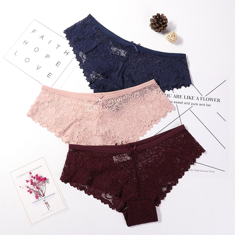 Pack de 3 panties en dentelle