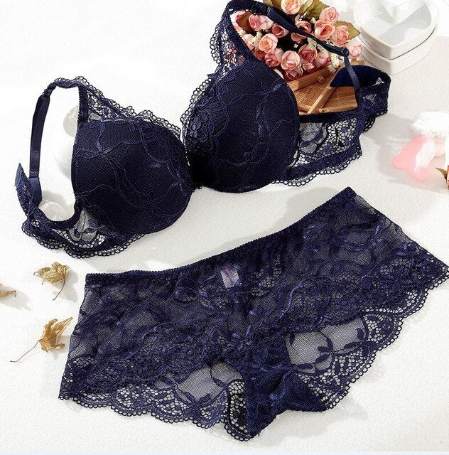 Lace bra and panty set