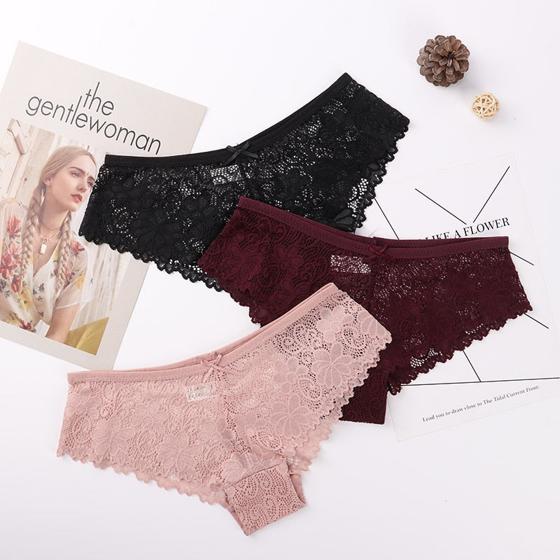 Pack de 3 panties en dentelle