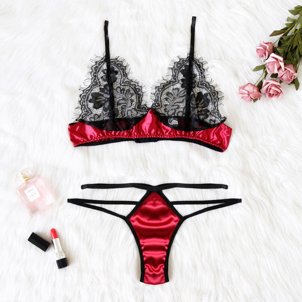 Ensemble ultra sexy en dentelle et satin