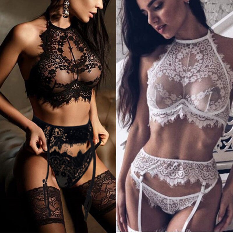 Ensemble lingerie en dentelle - Décolleté élégant et string assorti