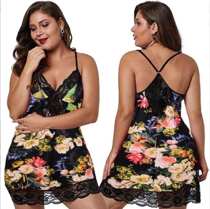 Plus size nightie - floral, leopard or plain print