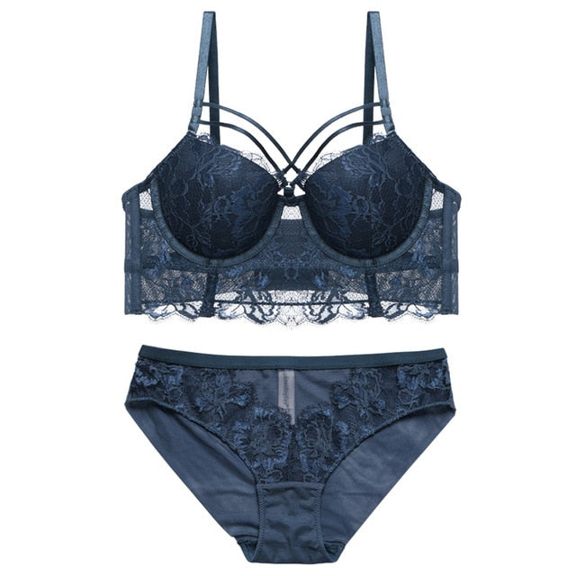 Ensemble soutien-gorge et panty assorti en dentelle