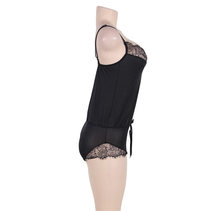 Nuisette shorty Grande Taille noir