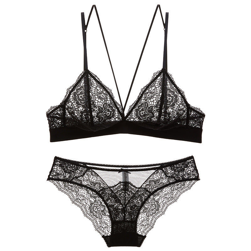 Ensemble soutien-gorge push up et string - dentelle - bretelles ajustable