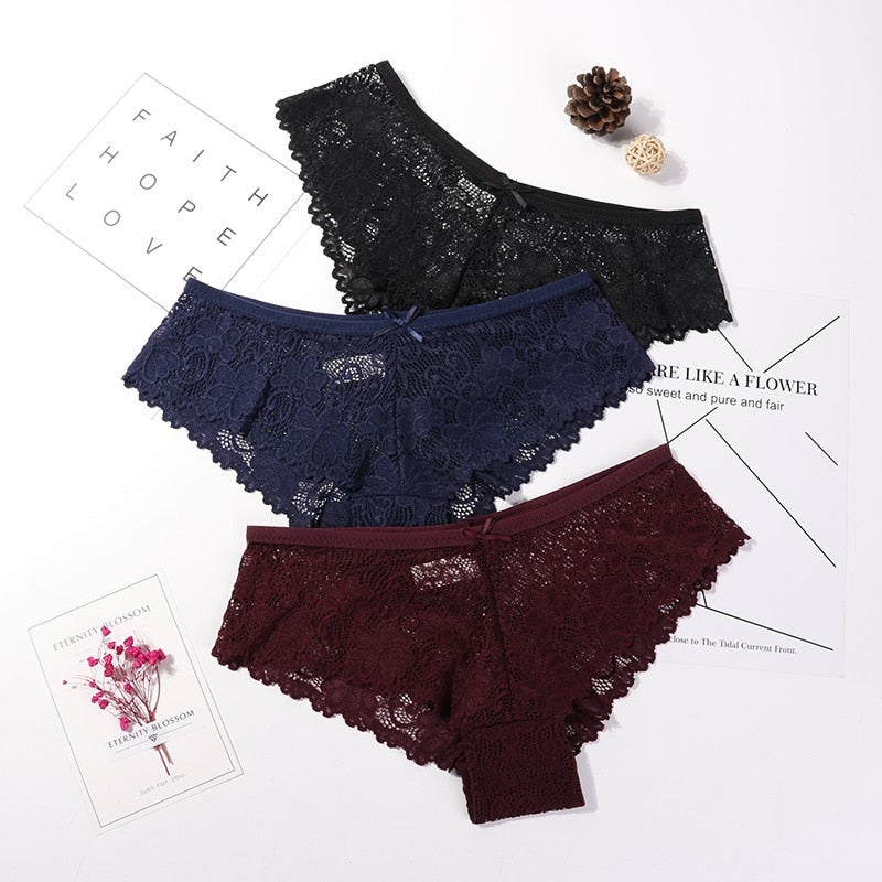 Pack de 3 panties en dentelle