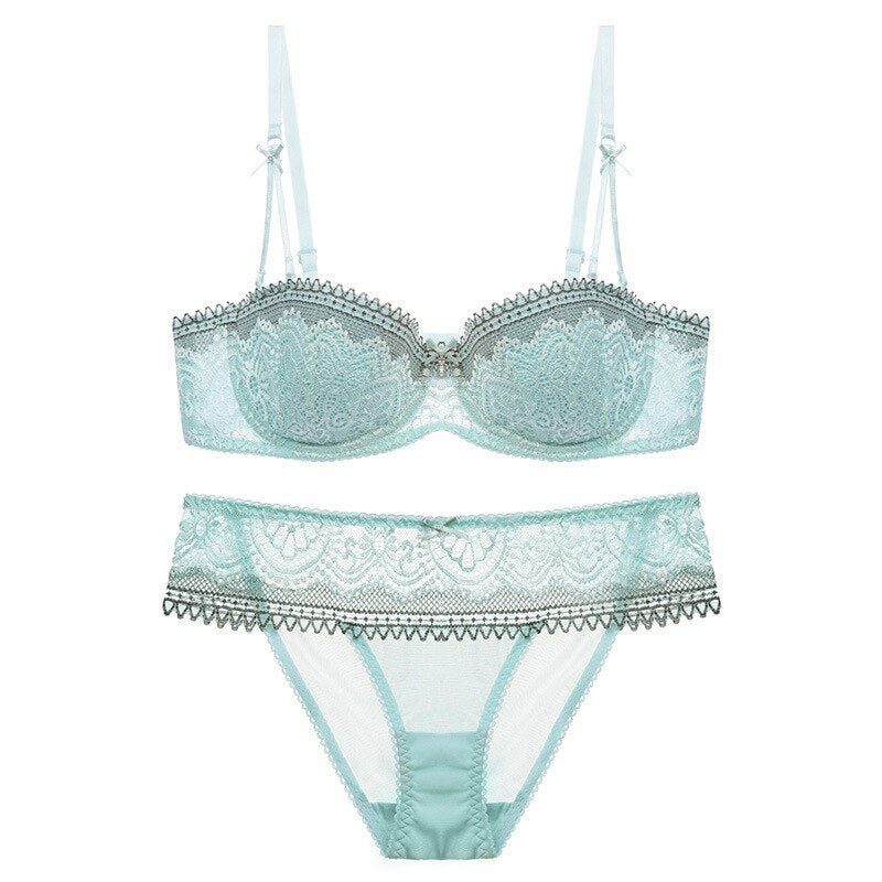 Lace balconette bra and panty set