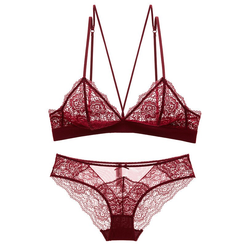 Ensemble soutien-gorge push up et string - dentelle - bretelles ajustable