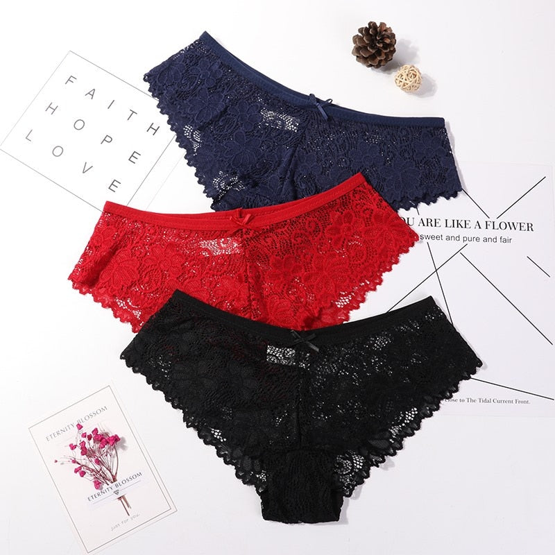 Pack de 3 panties en dentelle