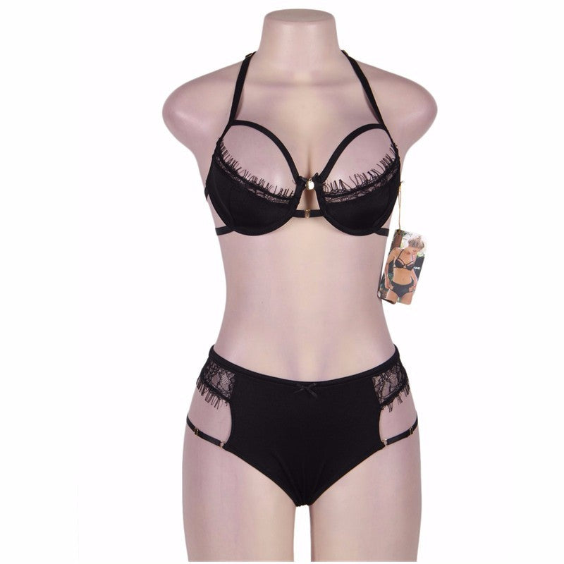 Plus Size Bra/Panty Set - Black