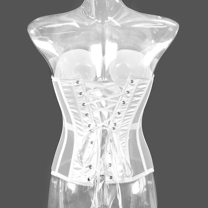 Corset en résille et satin