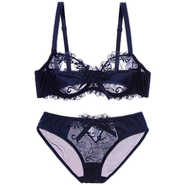 Soutien-gorge ultra fin en dentelle, bas assorti