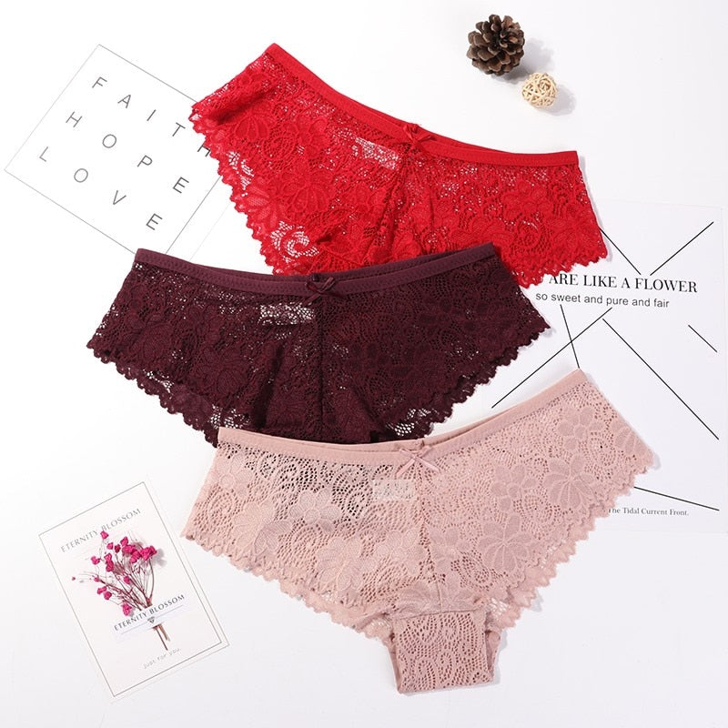 Pack de 3 panties en dentelle