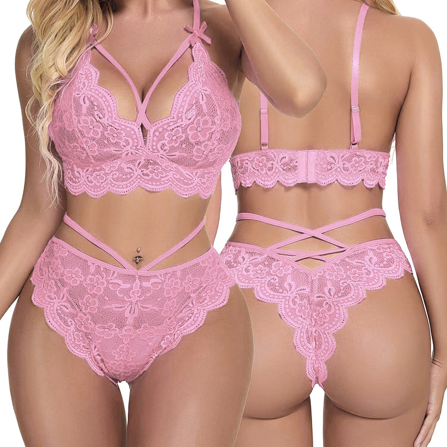 Ensemble en dentelle - soutien-gorge et panty assorti