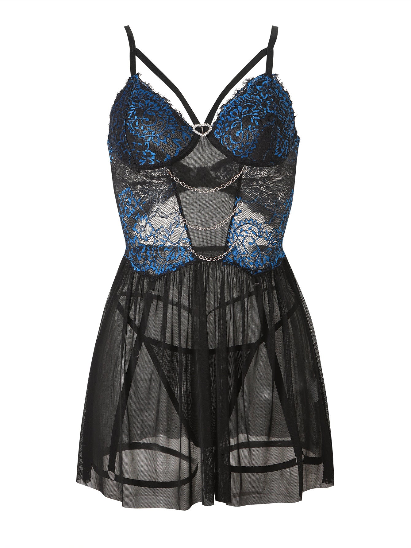 Ensemble Babydoll - string et porte-jarretelle assortis