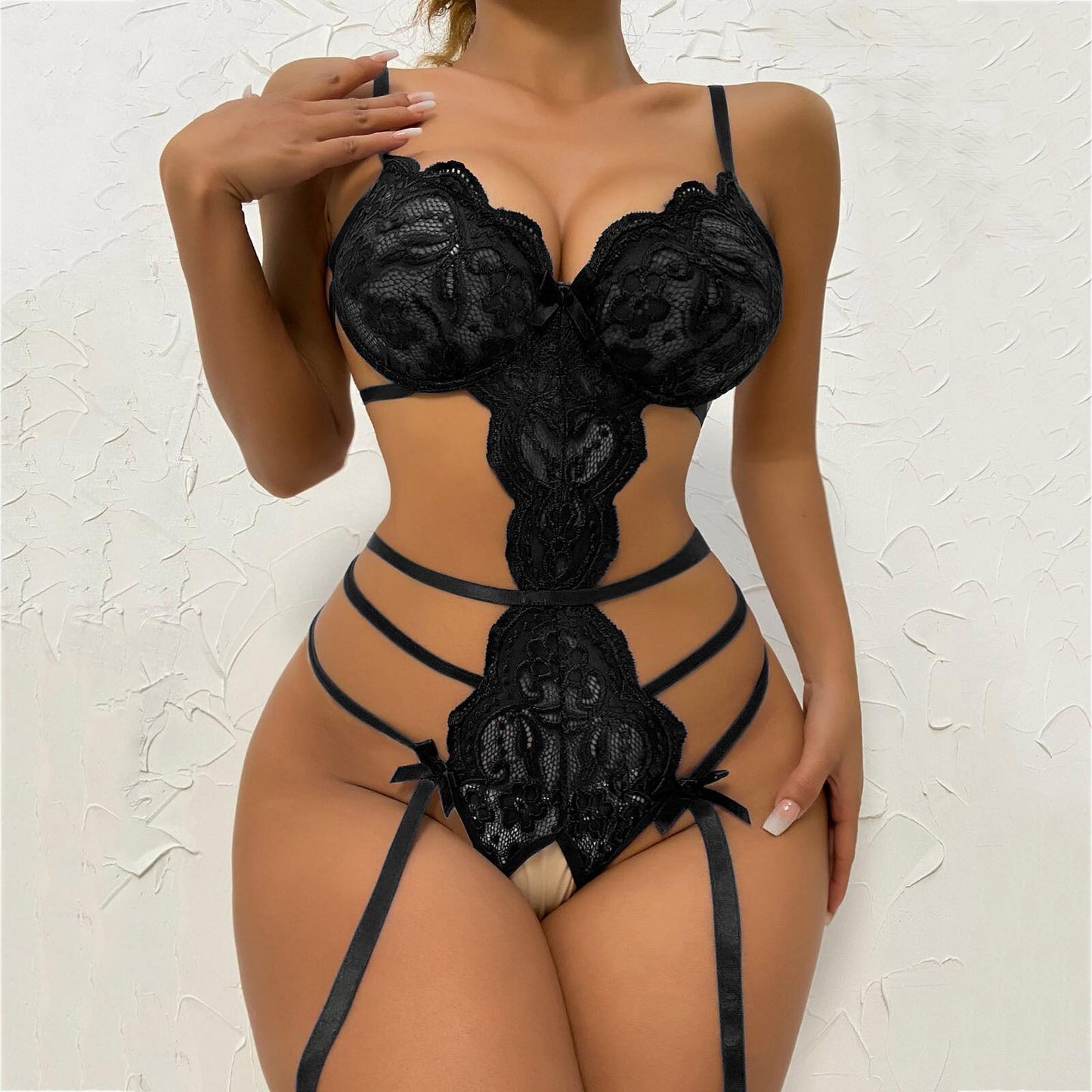 Open lace bodysuit