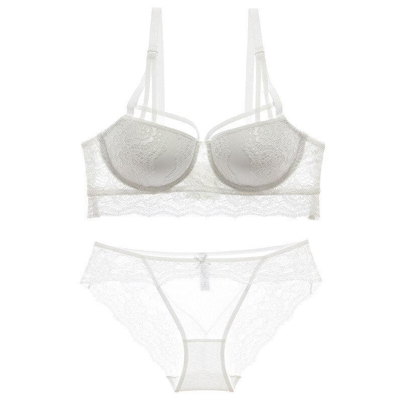 Ensemble soutien-gorge en dentelle et slip assorti - push-up