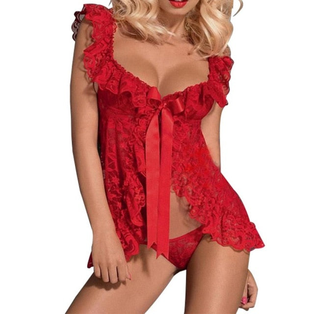 Camisole en dentelle - string assorti - S-3XL