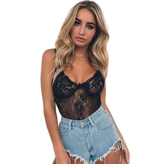 Lace and fishnet bodysuit 