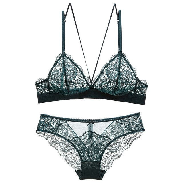 Ensemble soutien-gorge push up et string - dentelle - bretelles ajustable