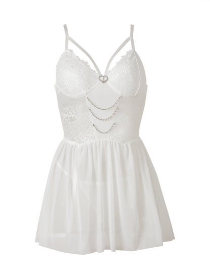 Ensemble Babydoll - string et porte-jarretelle assortis
